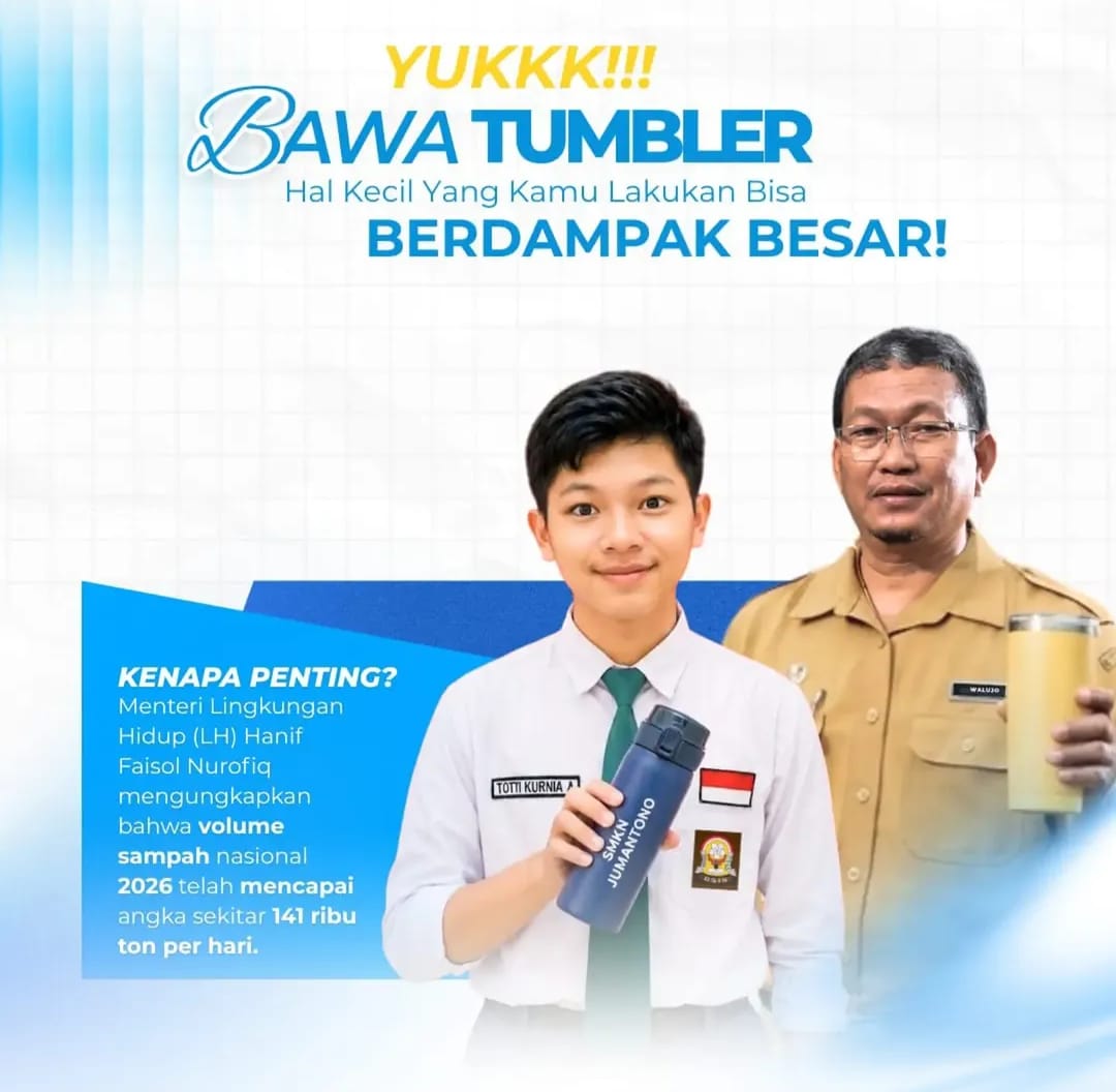Kurangi Sampah Plastik, Siswa SMK Negeri Jumantono Diajak Gunakan Tumbler